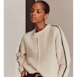 DISSH Sweater Small Dakota Cream Boucle Cropped Oversized Neutral